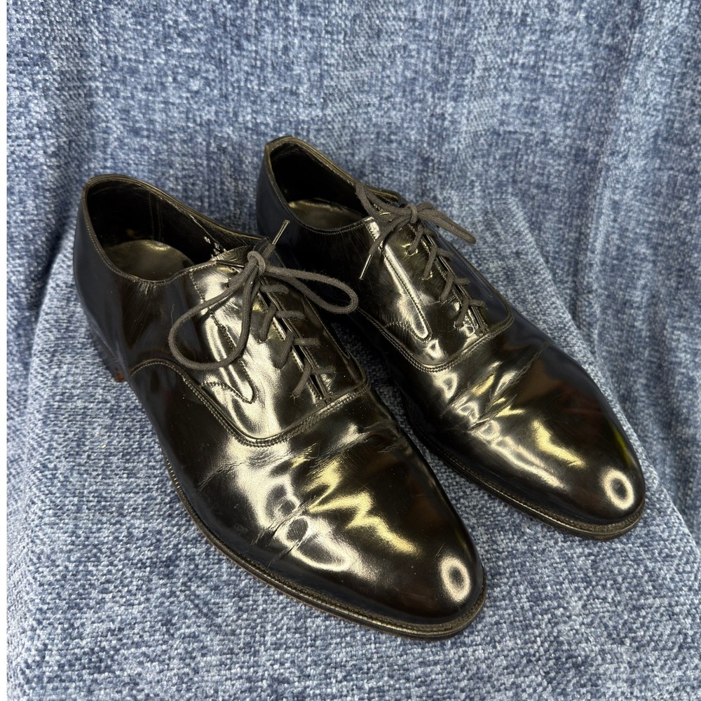 Brooks Brothers Oxford Mens 41 E Black Leather Made in England Brooks English